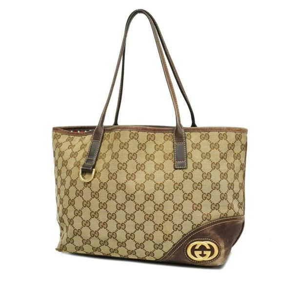 Gucci Tote Bag GG Canvas Beige/Brown Gold Hardware - Picture 1 of 13